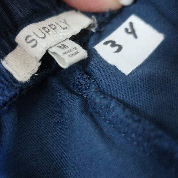 Women Z Supply Teal 2Pc Lounge Set Cotton V-Neck Top Pull-On Flared Crop Pants M - Picture 13 of 13